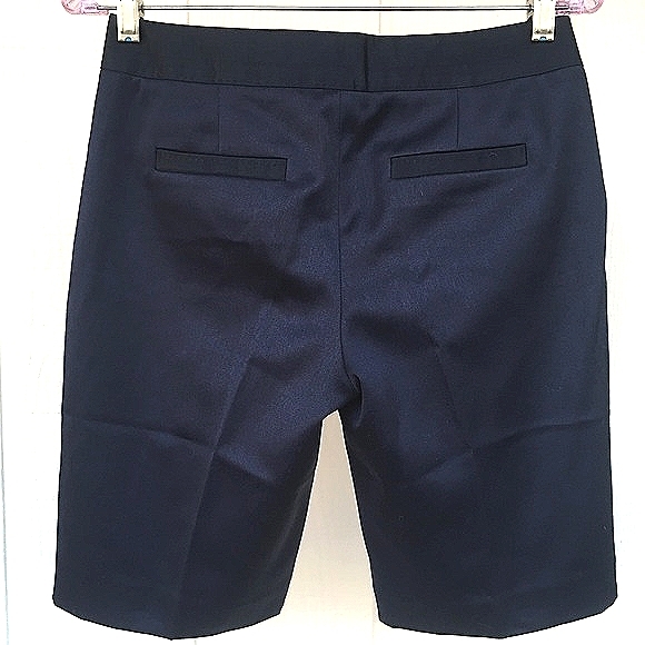 $10 OR🔥3/$25 [POSH TAKES $3]🔥 0 J CREW NAVY BLUE LINED WOOL 'CITY FIT' SHORTS - Picture 2 of 6